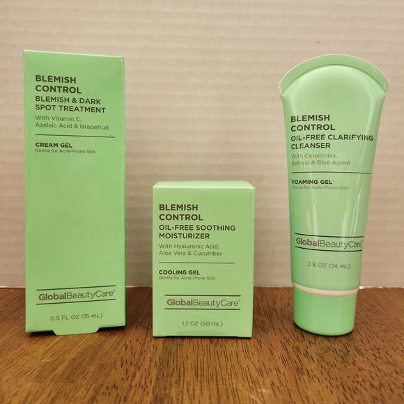 GlobalBeautyCare Blemish Control Kit - Cleanser, Moisturizer &‎ Spot Treatment - Picture 1 of 7